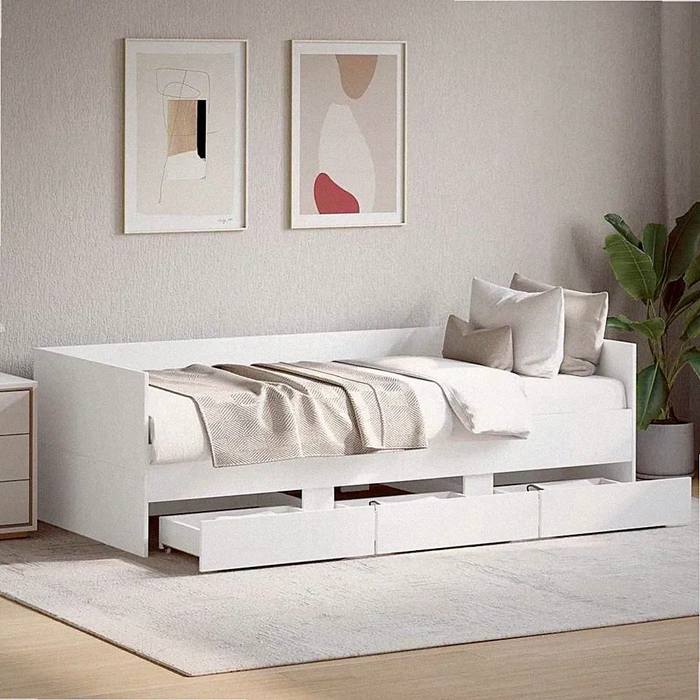 VidaXL Tagesbett Mit Schubladen Ohne Matratze Weiß 75x190 Cm