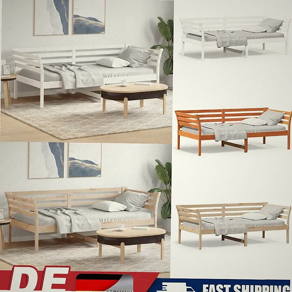 vidaXL Tagesbett ohne Matratze Wachsbraun 90x200 cm Massivholz Kiefer