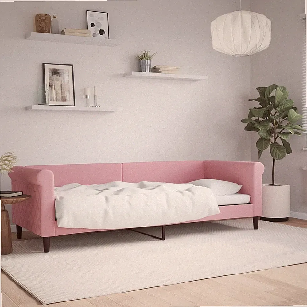 vidaXL Tagesbett, Rosa, 80 x 200 cm, Bezug aus Samt