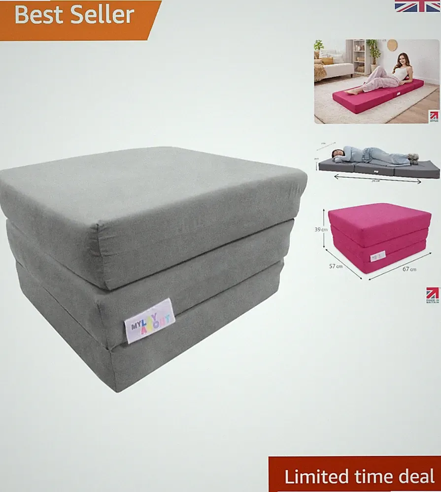Vielseitiges ausklappbares Z-Bett aus Memory Foam - perfekt für Jugendliche & schlanke Erwachsene | silber