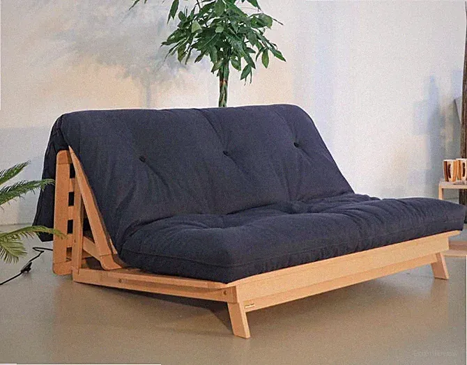 Vielseitiges Schlaf-Sitzsofa Layti 140cm breit, 200cm lang inkl. Kapok Rollmatte