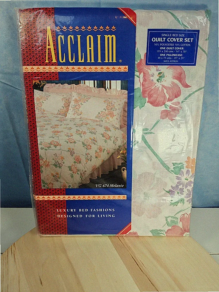 Vintage Acclaim Luxus Einzelbett Blumen Decke Bezug Set Melanie Brandneu