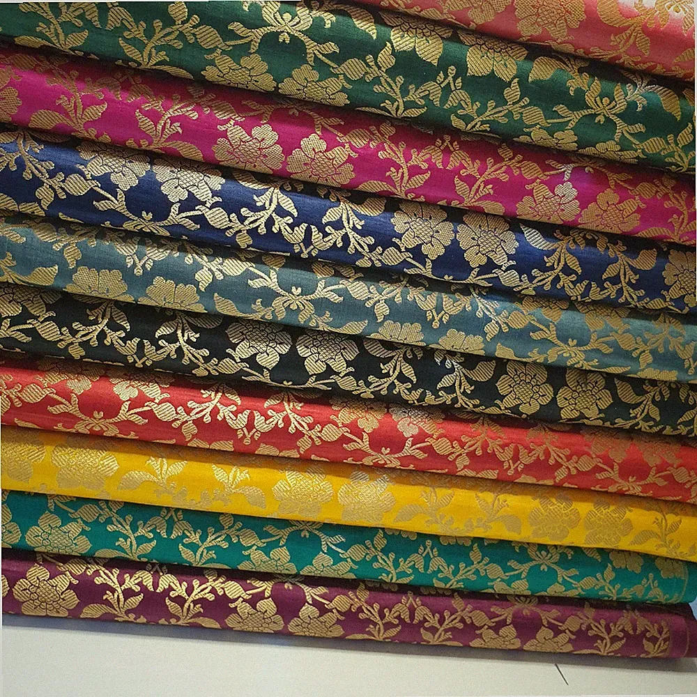 Vintage Blumen Brokat Material Jacquard Kostüm Handwerk Kleid Quilten Stoff 44"