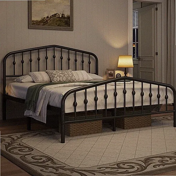 Vintage Einzelbett Doppelbett Stabiles Metallbett Bettrahmen Bettgestell