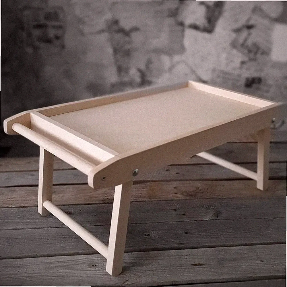 Vintage Frühstückstablett 62x31,3x25cm Tablett Serviertablett Bett Handarbeit