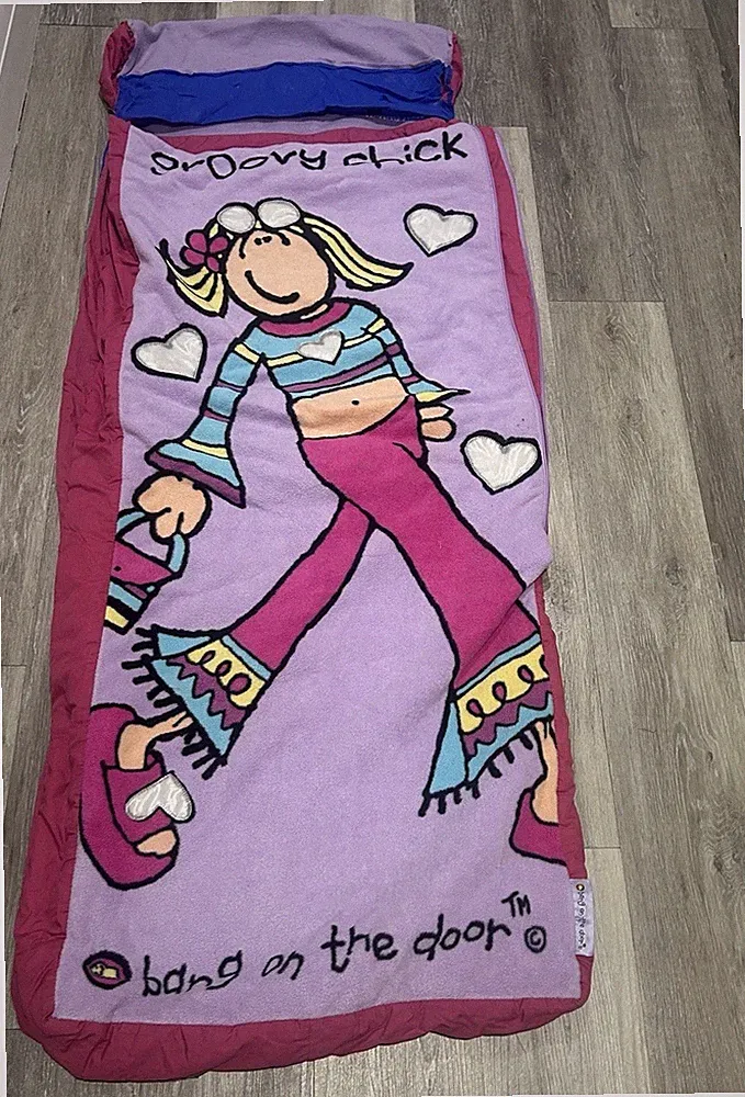 Vintage Groovy Chick Schlafsack Bang On The Door Lila Pink 2002
