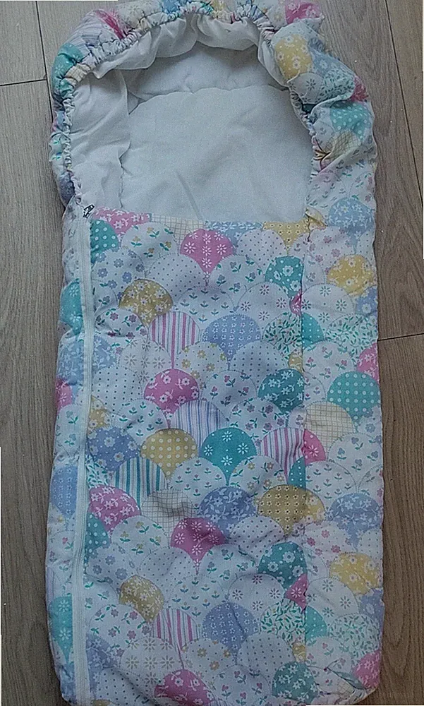 Vintage Mothercare Puppenschlafsack Trage Nest Patchwork 1989 Made in UK L 32"