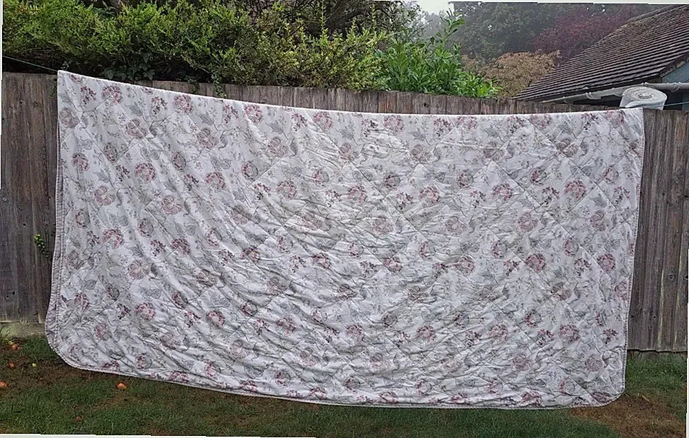 Vintage Shabby Chic Blumen Steppdecke Eiderdaunen Überwurf Baumwolle King Wende