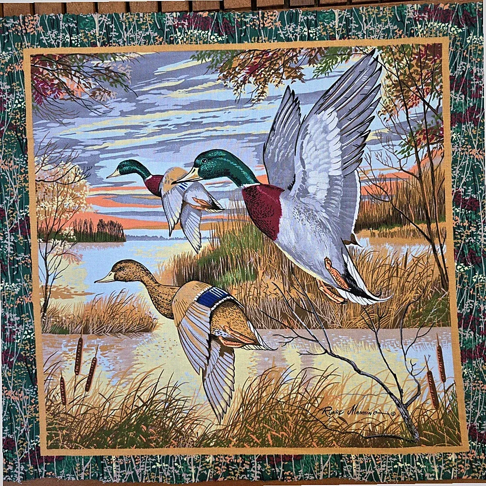 Vintage Stockente Baumwollstoff Panel 40cm-40cm Ruane Manning Nähen Kissen