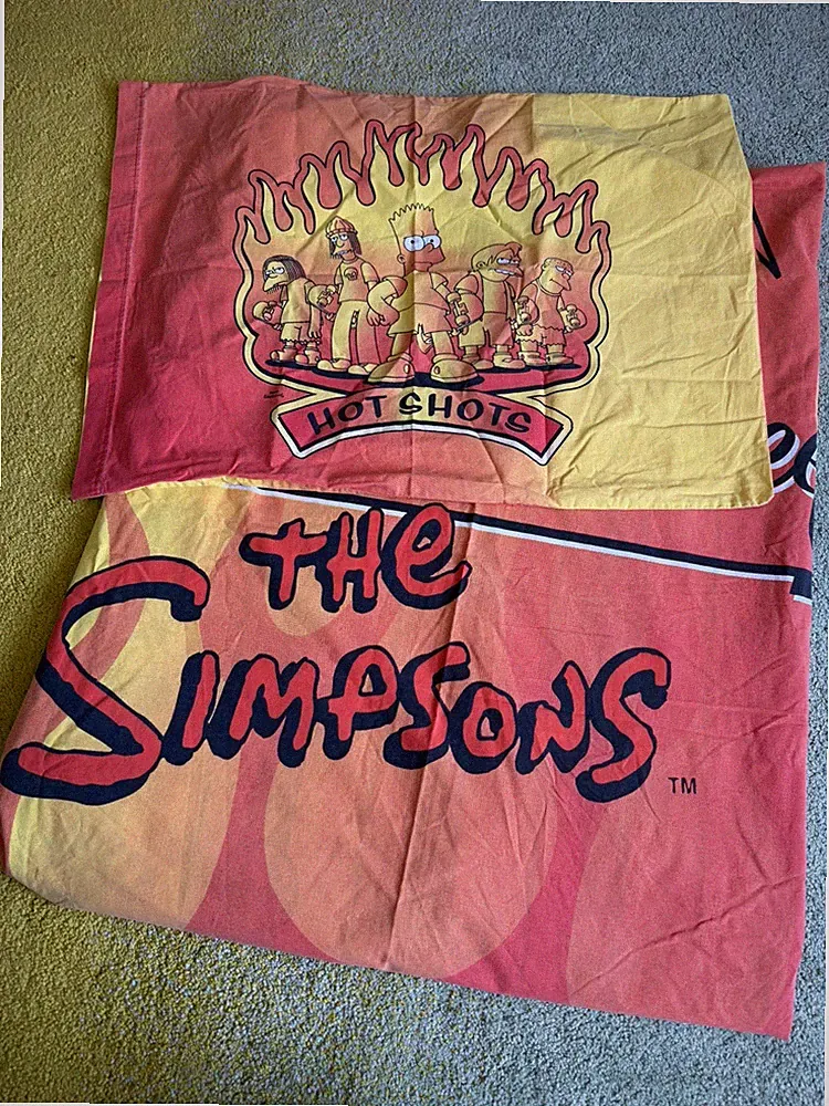 Vintage The Simpsons Bart "Hot Shot" Bettwäsche Set Bettbezug Kissenbezug Single