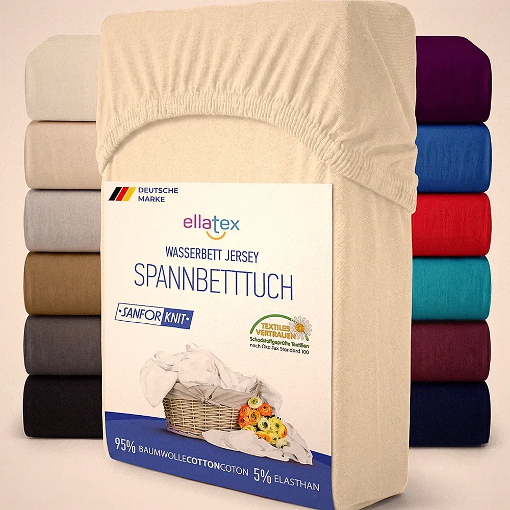 WASSERBETT Spannbettlaken BOXSPRINGBETT Spannbetttuch PREMIUM 200 GR/M² XXL