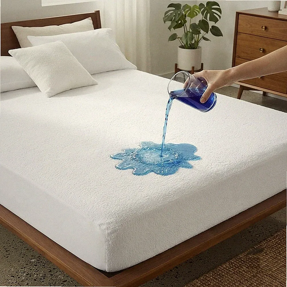 Wasserdichter Frottee Matratzenschutz Extra Tief Spannbetttuch Bettbezug UK