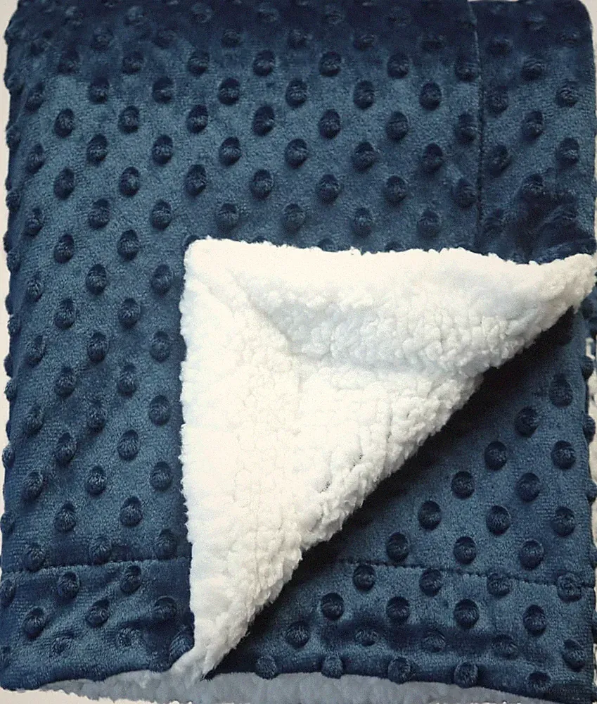 Weiche Babydecke für Mädchen | Kuscheliges Geschenk | 75x100cm | Dunkelblau