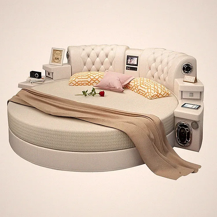 Weißes Chesterfield Multifunktionsbett Designer Schlafzimmer Betten