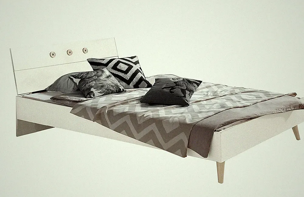 Wimex Bettgestell Billund Futonbett weiß eiche sägerau 140x200cm 73160935