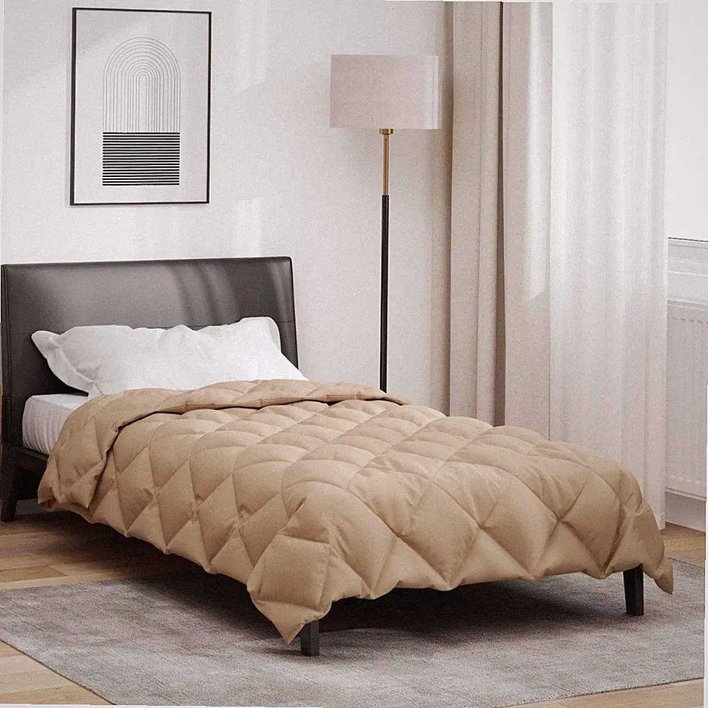 Winter Bettdecke taupe 135x200cm Mikrofaser gesteppt hypoallergen extra weich UK