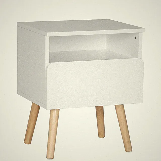 WOLTU Tisch Nachttisch Sofa Tisch Beistelltisch Betttisch mit Schublade Weiß
