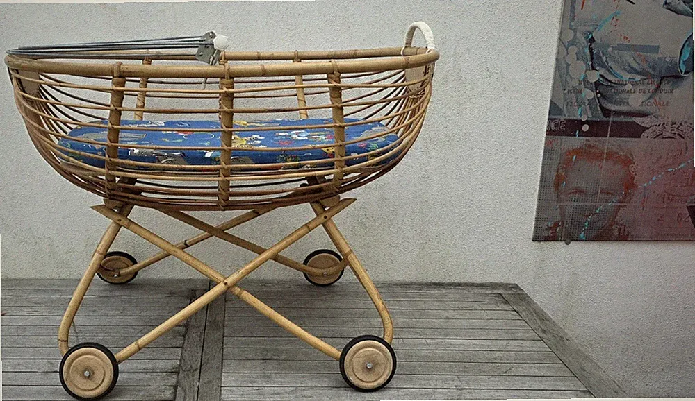 Wunderschönes Bambus Kinderbett Babybett Tagesbett Cocoon 75x38 vintage