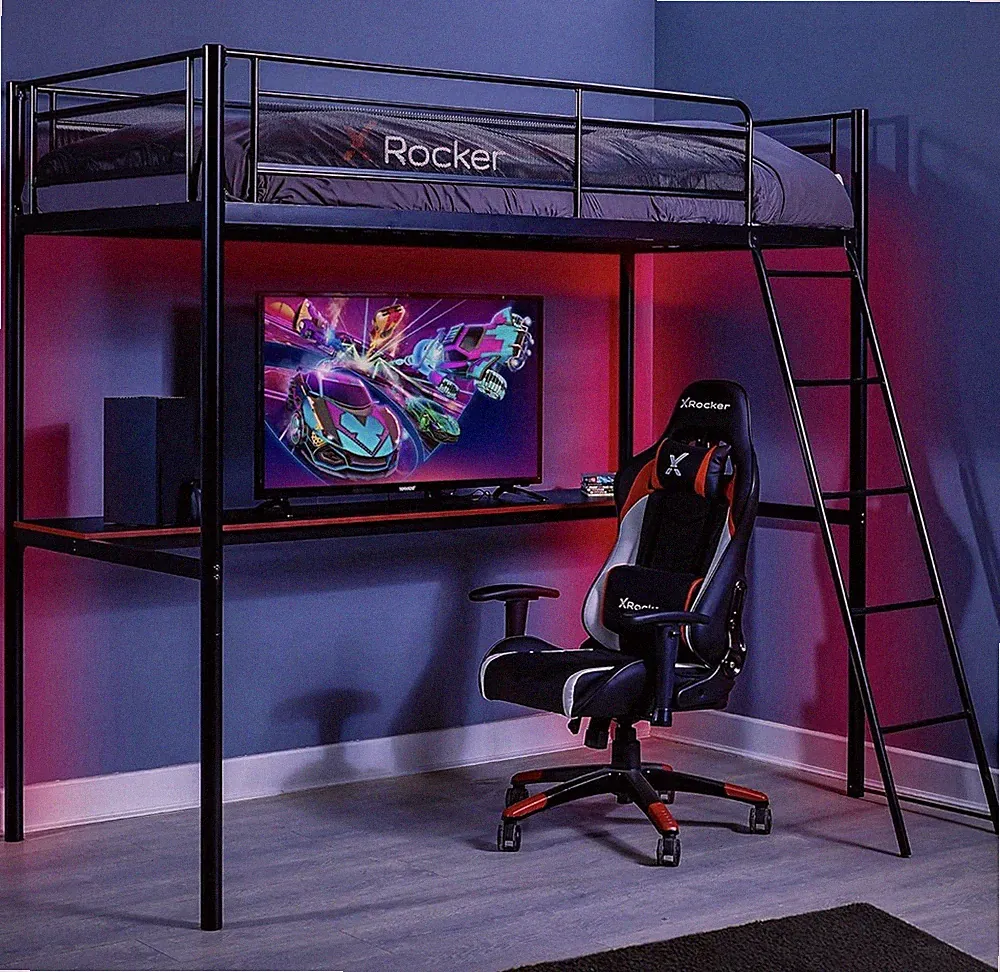 X-Rocker Hochbett Gaming Etagenbett mit Schreibtisch