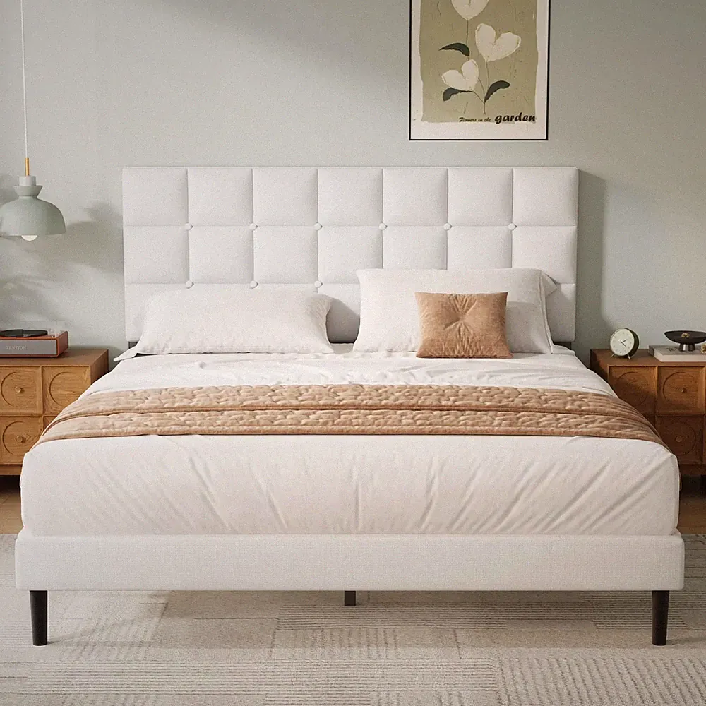 Yocreat Einzelbettgestell, einfache Montage, stabiler Holzlattenrost