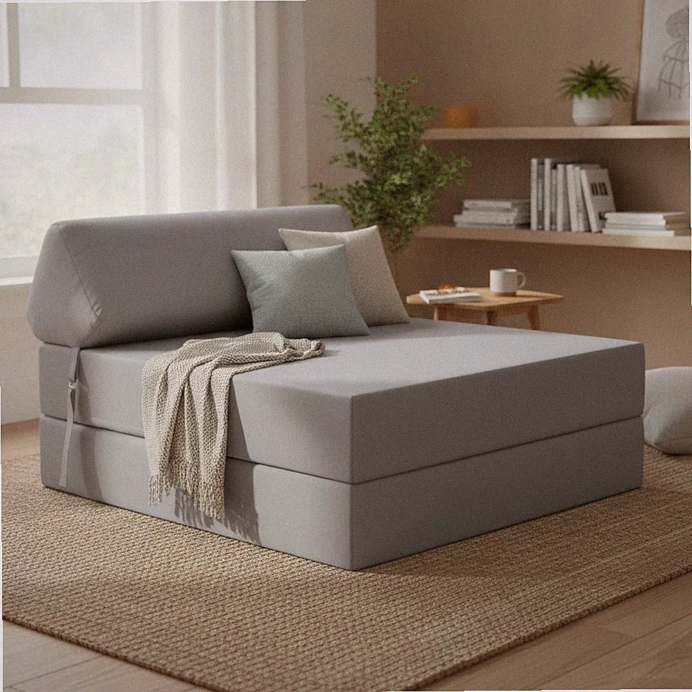 Z Bed Schaumstoff Klappbares Schlafsofa Liege für Kinder & Erwachsene Grau