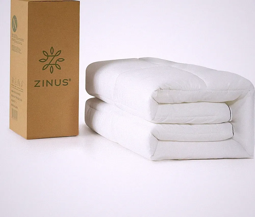 Zinus Bambus-Matratzenauflage 140x200 cm–Gesteppter, 5 cm dicker Spannbettbezug