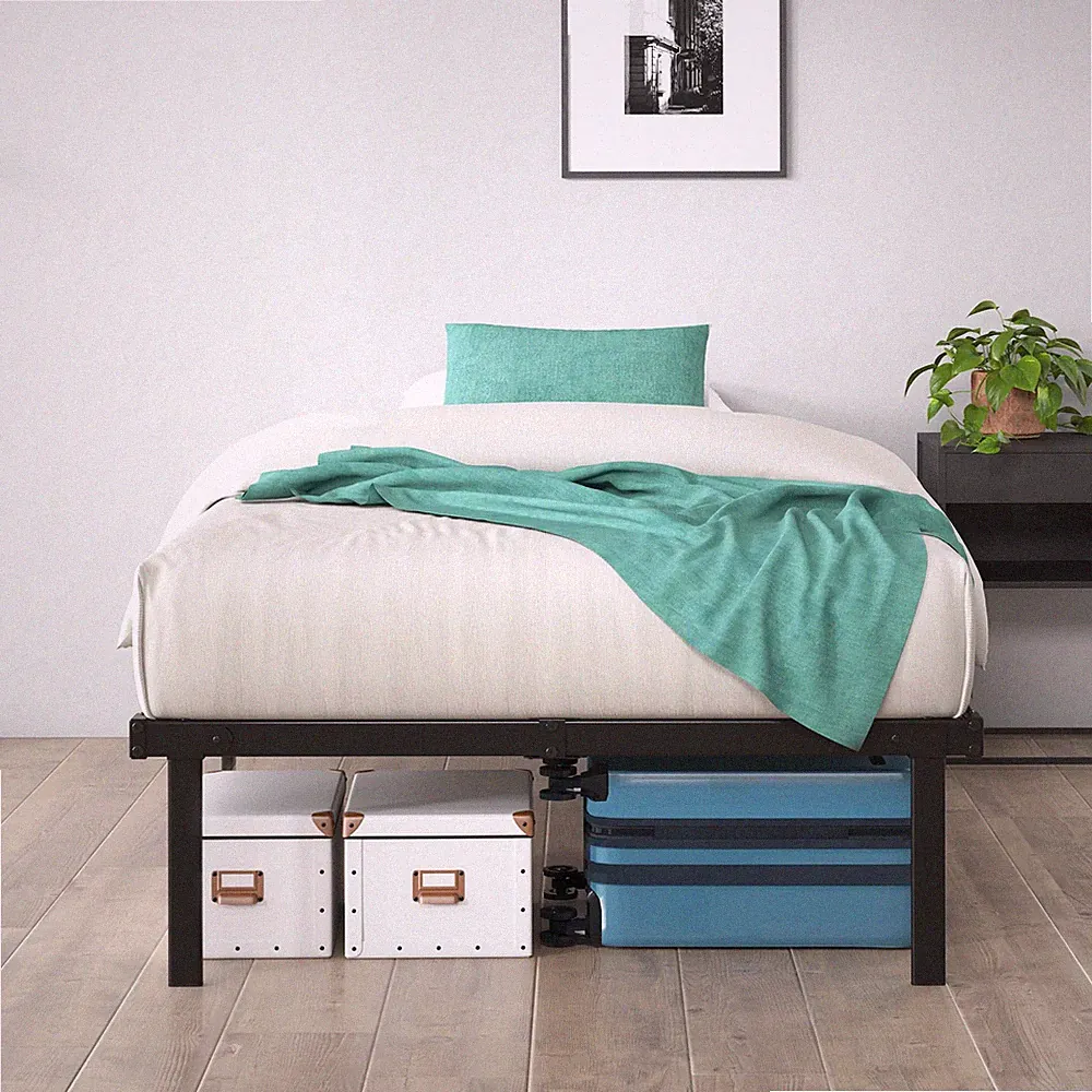 Zinus Caleb Einzelbettgestell - Bett 90x190 cm - 36 cm Höhe - Metallbettgestell