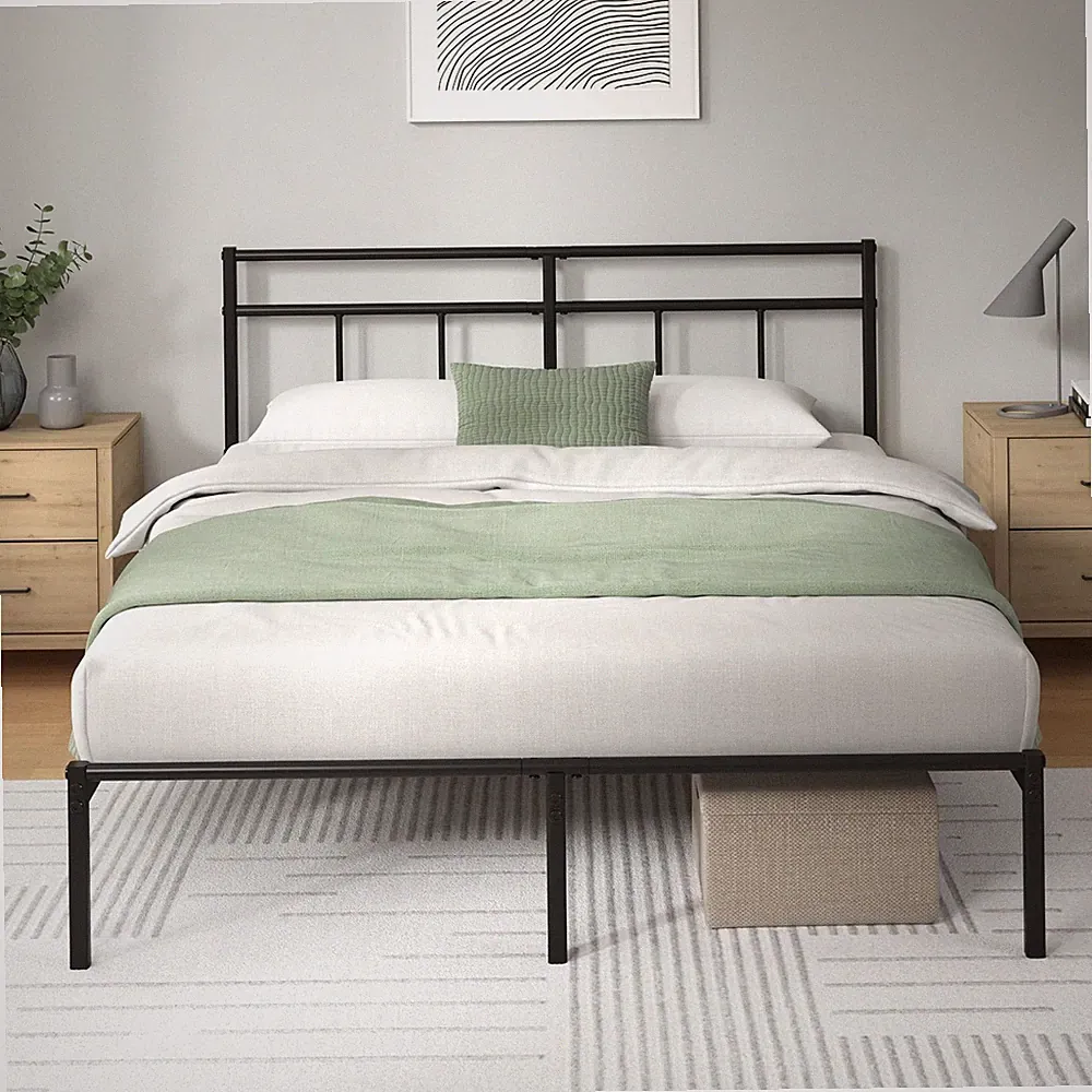 Zinus Elias Doppelbettgestell Bett 135x190 cm 30cm Höhe Metall Bettgestell mit