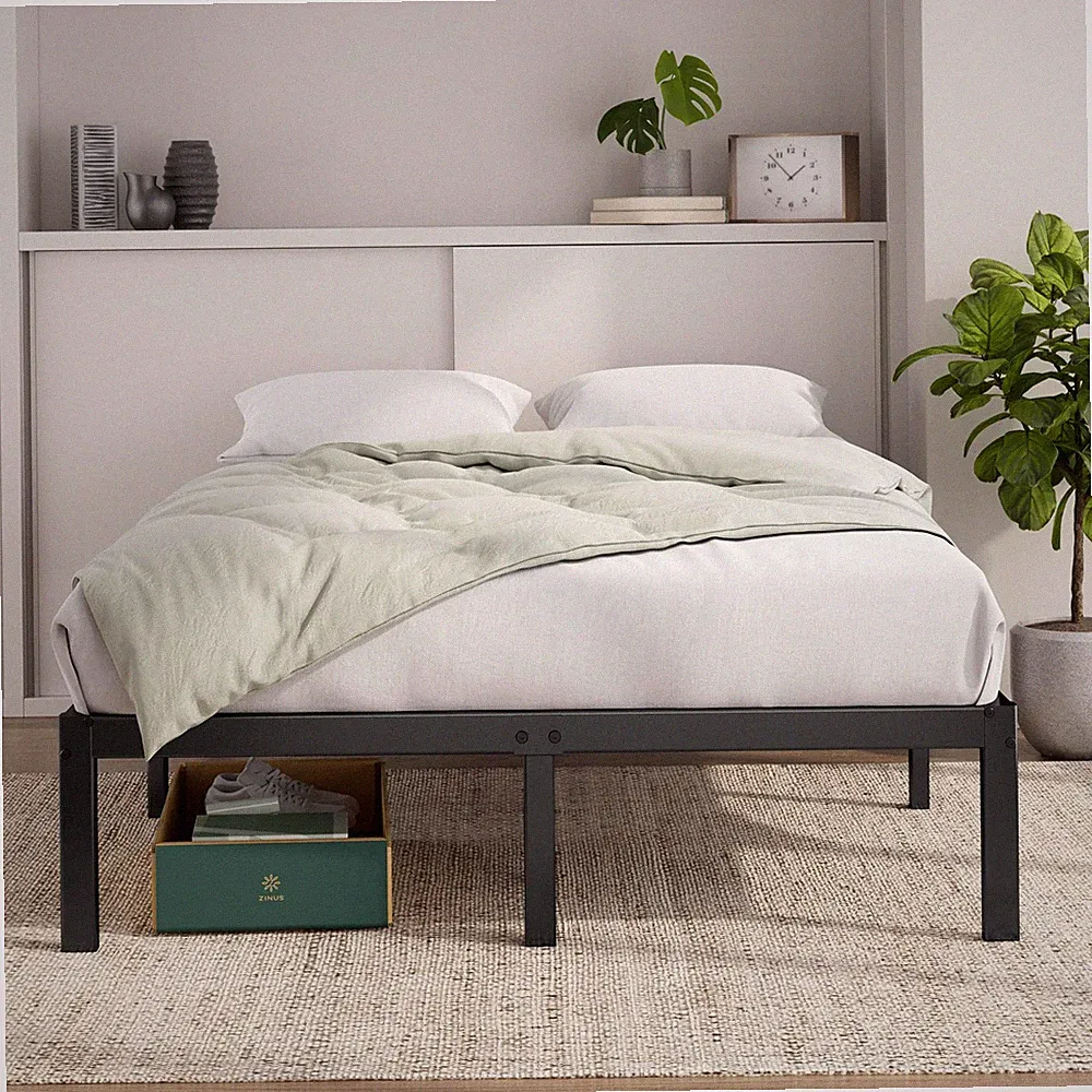 Zinus Elias Metallbettgestell 140x200 cm Plattformbett Schwarz