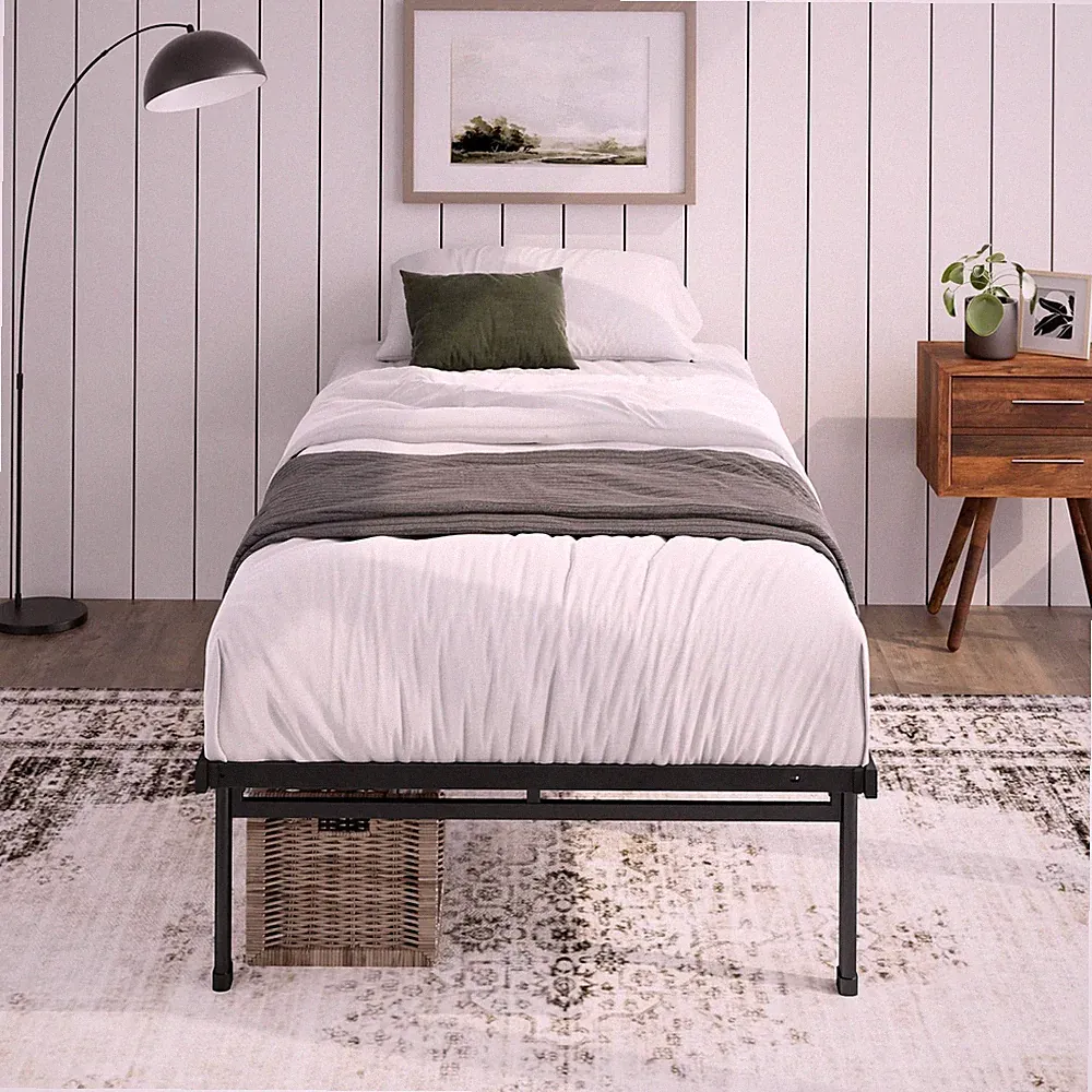 Zinus Justin 3 Fuß Einzelbettgestell (90 x 190 cm) - 14,2 Zoll Höhe Einzelbett, schwarz