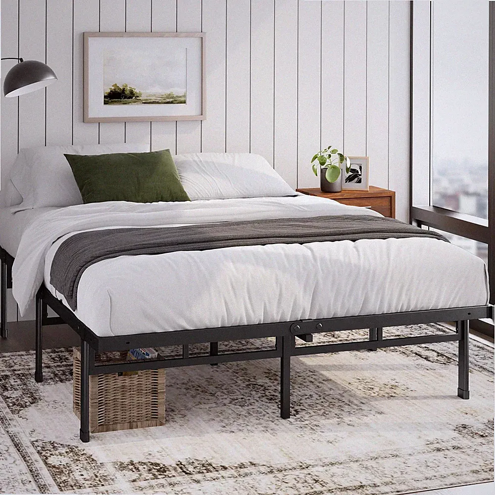 ZINUS Justin Doppelbettgestell - Bett 135x190 cm - 36cm Höhe - Metallbettgestell