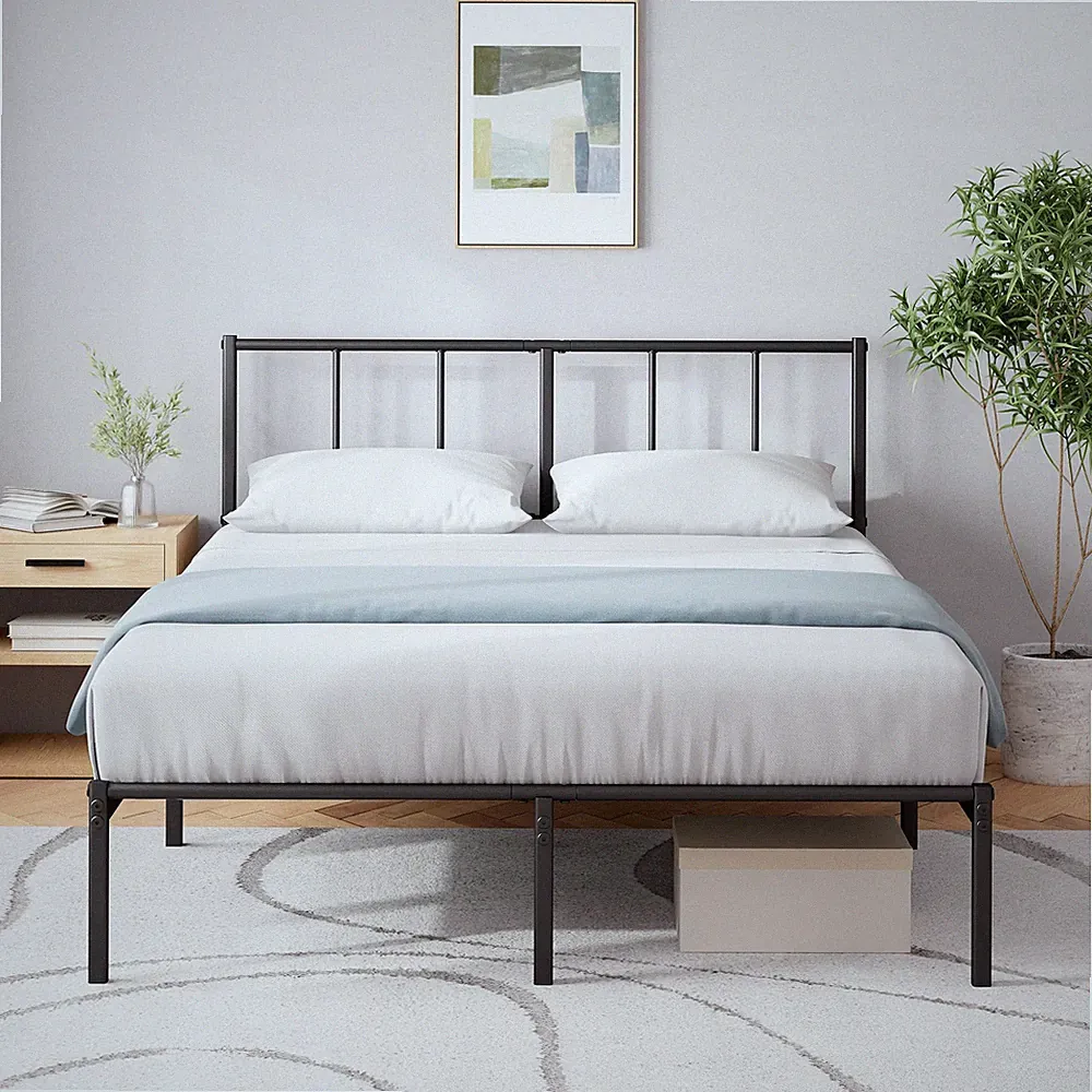 ZINUS Justin Doppelbettgestell Bett 190x135 cm 35cm Höhe Metall Bettgestell mit