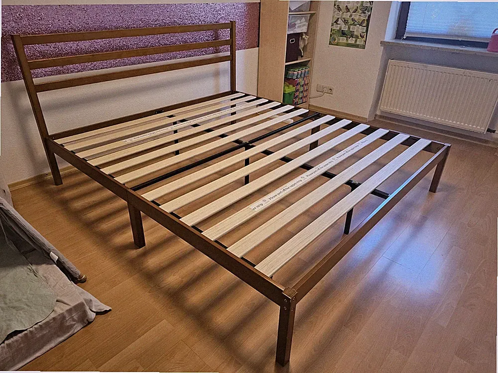 Zinus Leah Bettgestell 180x200 mit Lattenrost Holz Bambus braun