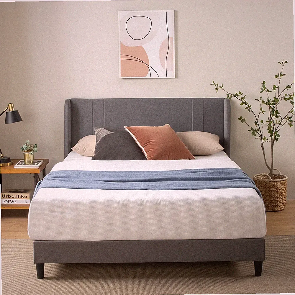 Zinus Sasha King Bettgestell - Bett 150x200 cm - 25 cm Bambus Lattenrost