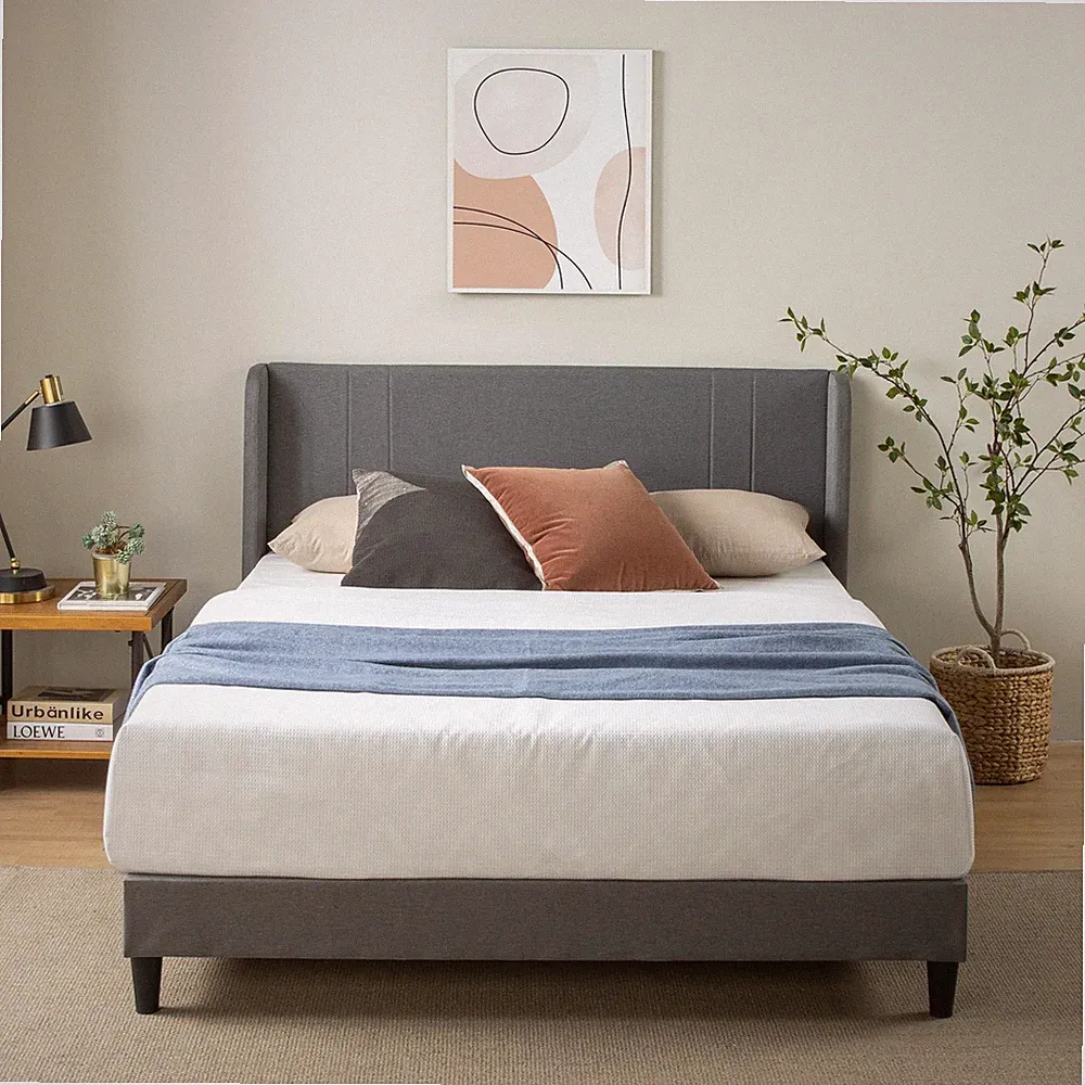 Zinus Sasha King Bettgestell - Bett 150x200 cm - 25 cm Bambus Lattenrost