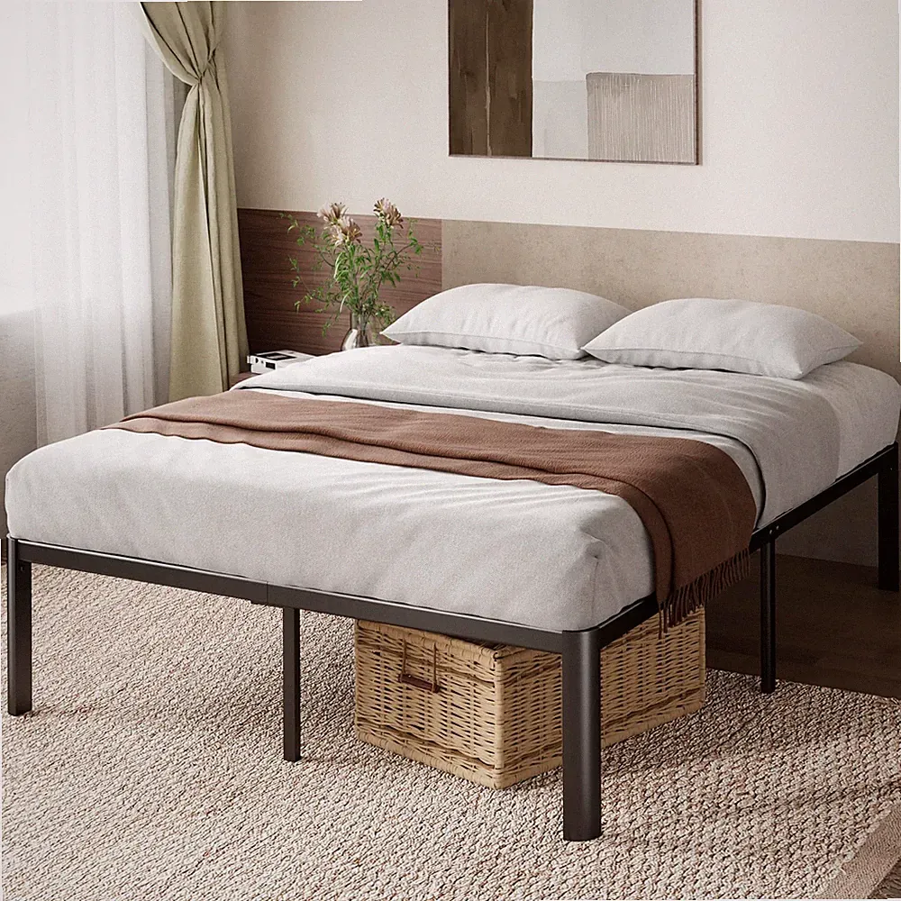 Zinus Van Doppelbettgestell (135 x 190 cm) mit Unterbettstauraum Doppelbett, schwarz