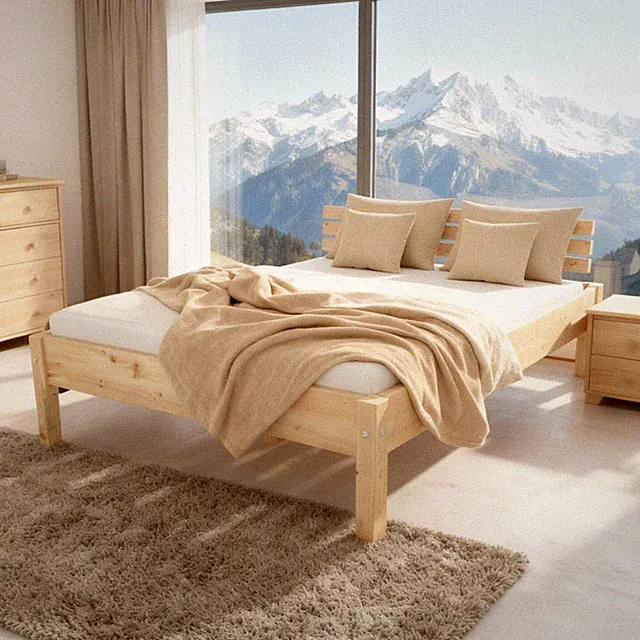 Zirben Holz Bett Massivholzbett Daybett Zirbelkiefer gesunder Schlaf mit TUGA
