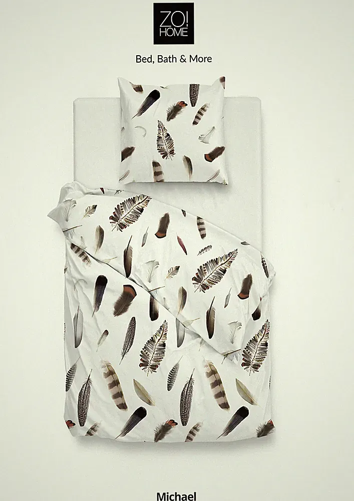 Zo! Home Cotton Bettwäsche 155x220 cm Federn Michael braun weiß